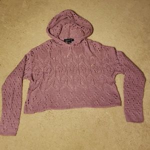 Cropped knitted hoody